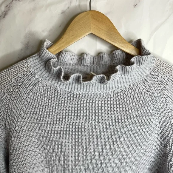 H&m Ruffled Ribbed Cropped Sweater - B47 - Picture 3 of 5